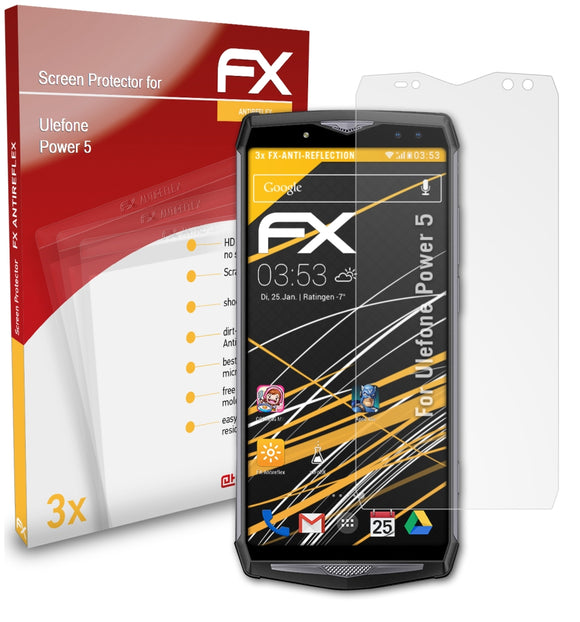atFoliX FX-Antireflex Displayschutzfolie für Ulefone Power 5
