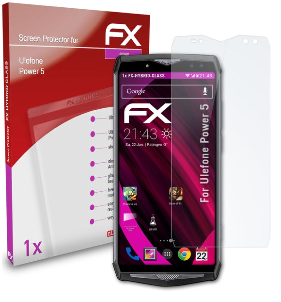 atFoliX FX-Hybrid-Glass Panzerglasfolie für Ulefone Power 5