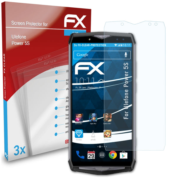 atFoliX FX-Clear Schutzfolie für Ulefone Power 5S