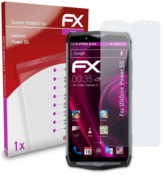 atFoliX FX-Hybrid-Glass Panzerglasfolie für Ulefone Power 5S