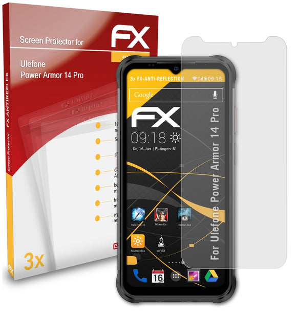 atFoliX FX-Antireflex Displayschutzfolie für Ulefone Power Armor 14 Pro