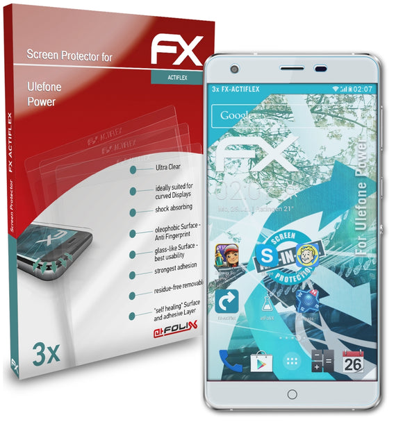 atFoliX FX-ActiFleX Displayschutzfolie für Ulefone Power