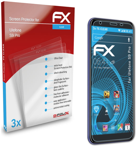 atFoliX FX-Clear Schutzfolie für Ulefone S9 Pro