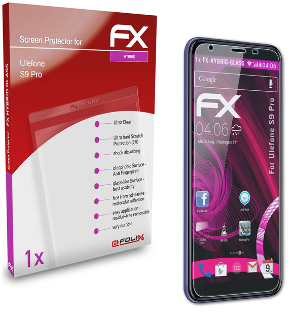 atFoliX FX-Hybrid-Glass Panzerglasfolie für Ulefone S9 Pro
