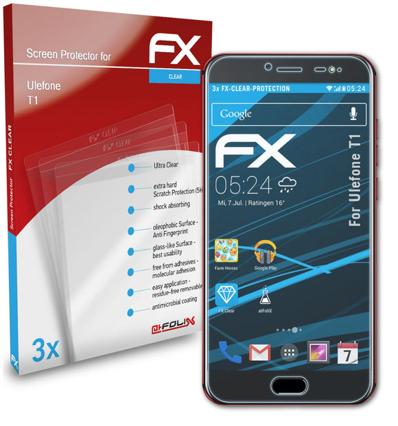 atFoliX FX-Clear Schutzfolie für Ulefone T1