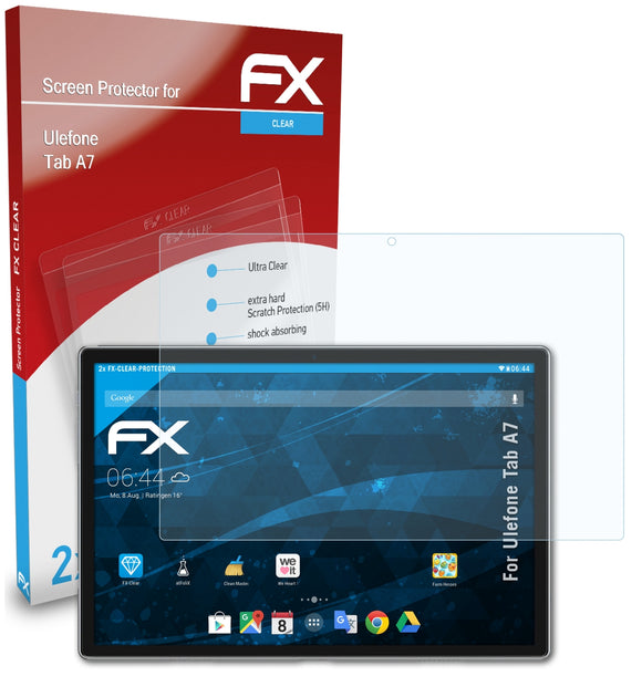 atFoliX FX-Clear Schutzfolie für Ulefone Tab A7