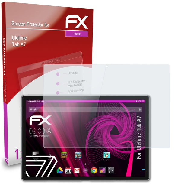 atFoliX FX-Hybrid-Glass Panzerglasfolie für Ulefone Tab A7