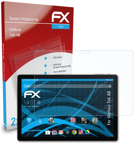 atFoliX FX-Clear Schutzfolie für Ulefone Tab A8