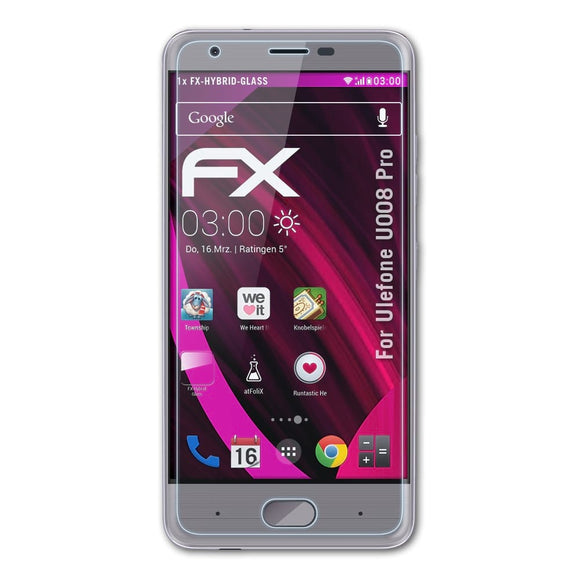 atFoliX FX-Hybrid-Glass Panzerglasfolie für Ulefone U008 Pro