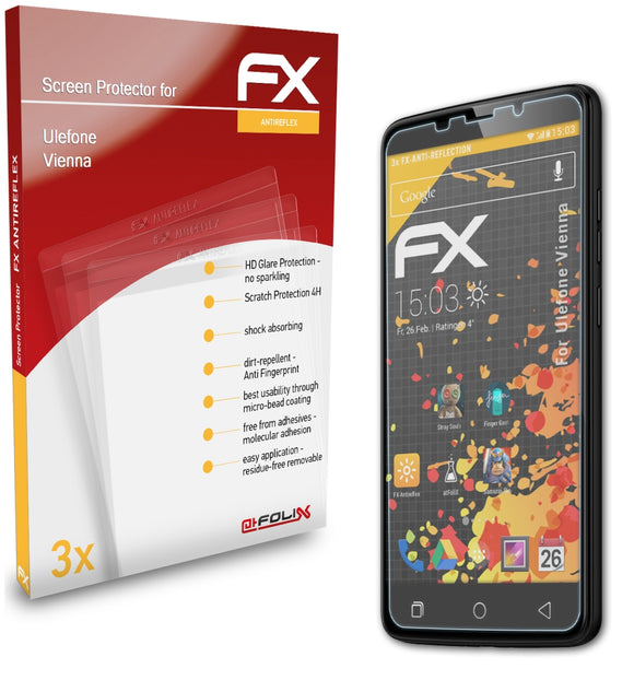 atFoliX FX-Antireflex Displayschutzfolie für Ulefone Vienna