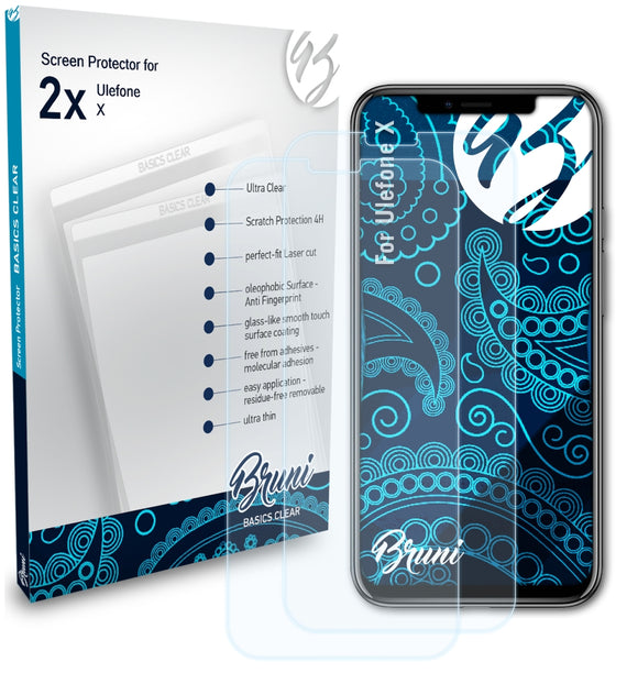 Bruni Basics-Clear Displayschutzfolie für Ulefone X