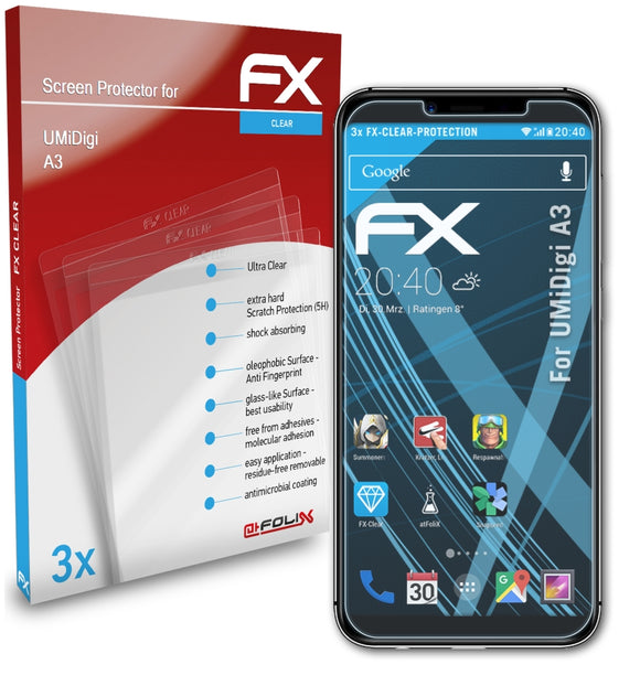 atFoliX FX-Clear Schutzfolie für UMiDigi A3