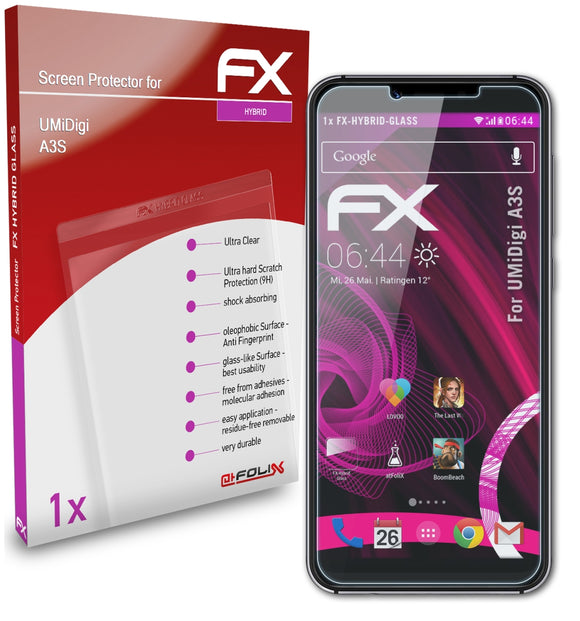 atFoliX FX-Hybrid-Glass Panzerglasfolie für UMiDigi A3S