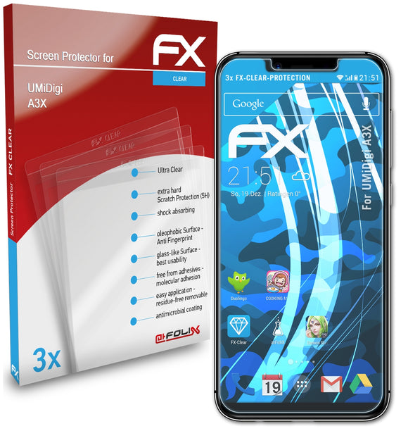 atFoliX FX-Clear Schutzfolie für UMiDigi A3X