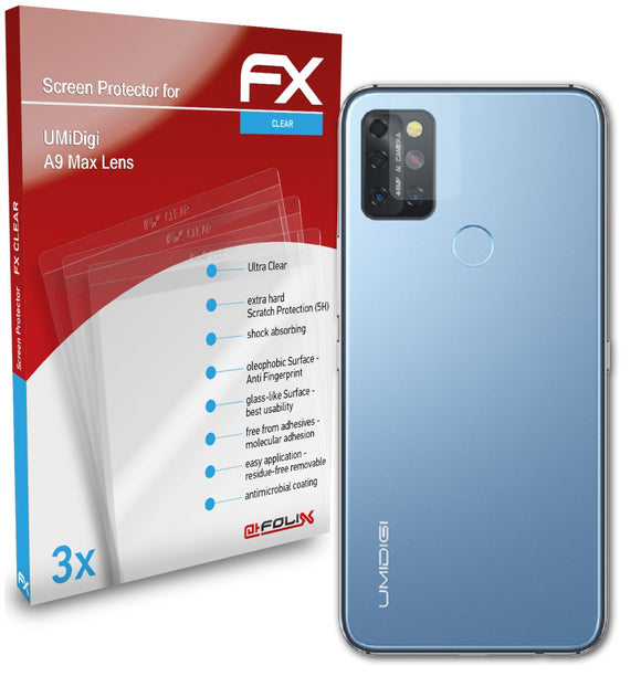 atFoliX FX-Clear Schutzfolie für UMiDigi A9 Max Lens