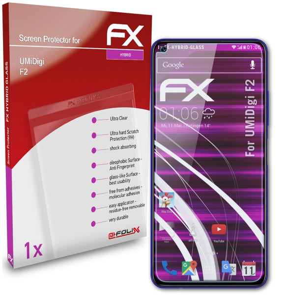 atFoliX FX-Hybrid-Glass Panzerglasfolie für UMiDigi F2