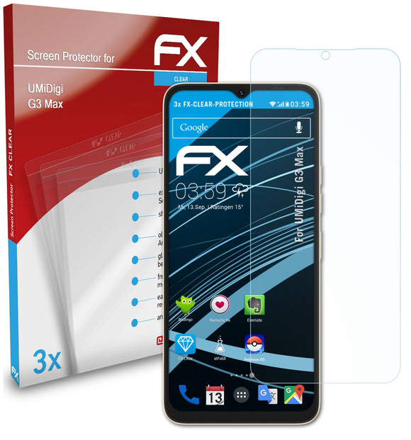 atFoliX FX-Clear Schutzfolie für UMiDigi G3 Max