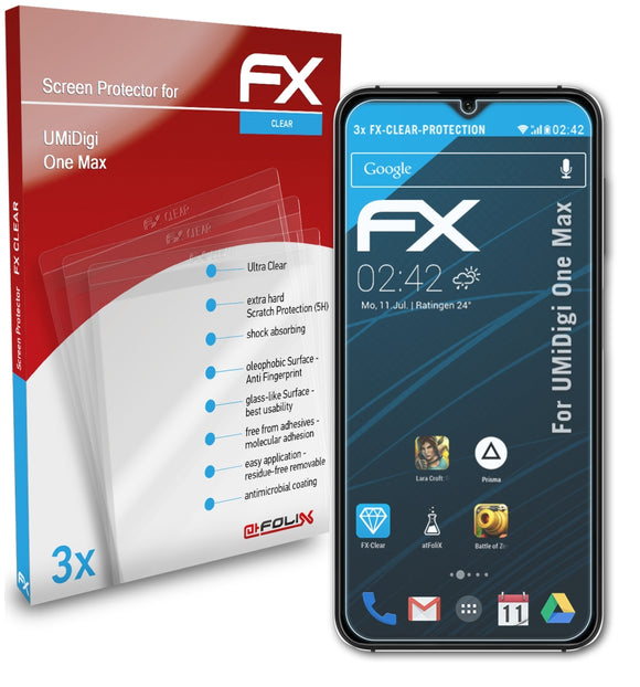 atFoliX FX-Clear Schutzfolie für UMiDigi One Max