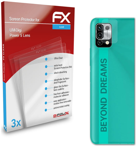 atFoliX FX-Clear Schutzfolie für UMiDigi Power 5 Lens