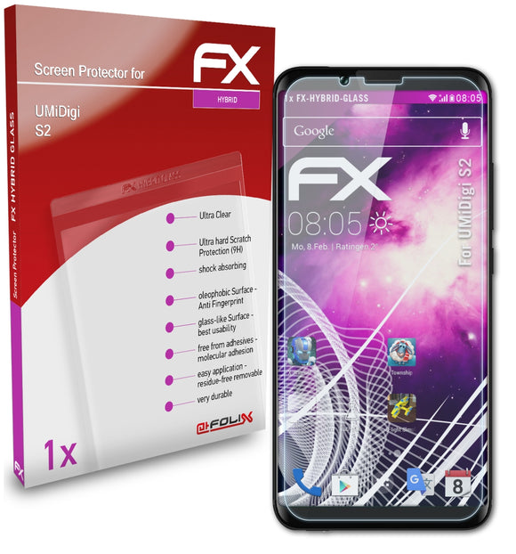 atFoliX FX-Hybrid-Glass Panzerglasfolie für UMiDigi S2