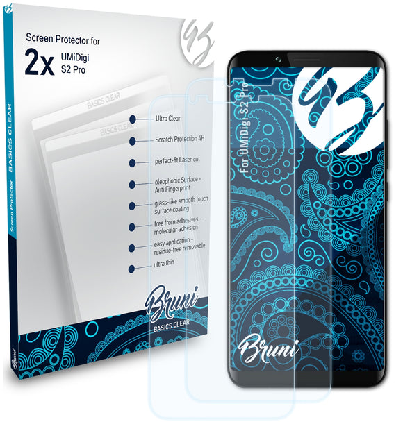 Bruni Basics-Clear Displayschutzfolie für UMiDigi S2 Pro