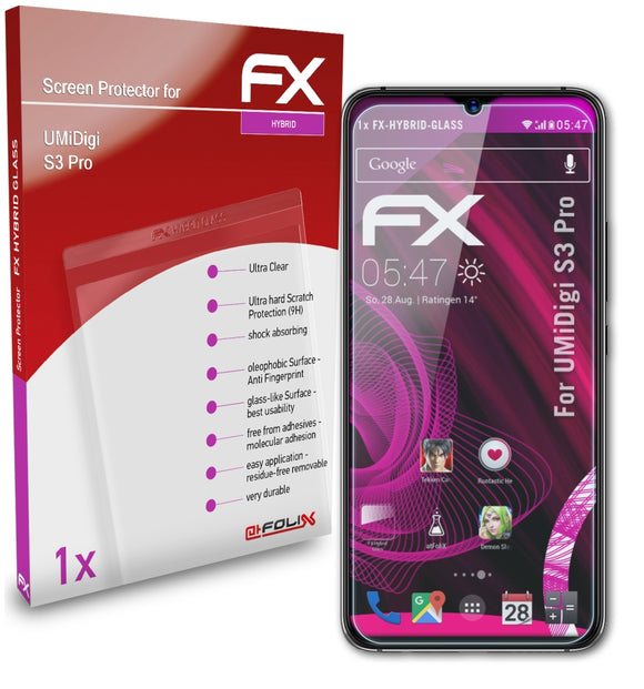 atFoliX FX-Hybrid-Glass Panzerglasfolie für UMiDigi S3 Pro