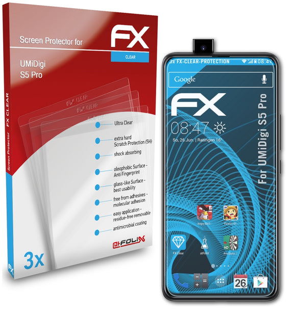 atFoliX FX-Clear Schutzfolie für UMiDigi S5 Pro