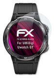 Glasfolie atFoliX kompatibel mit UMiDigi Uwatch GT, 9H Hybrid-Glass FX