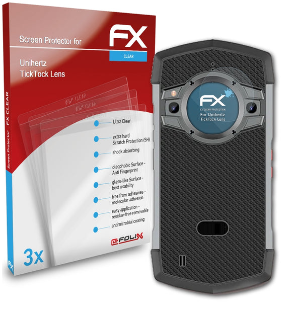 atFoliX FX-Clear Schutzfolie für Unihertz TickTock Lens