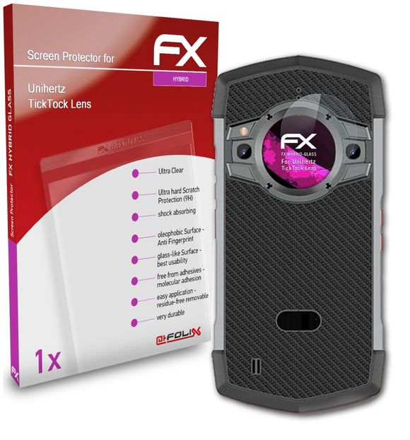 atFoliX FX-Hybrid-Glass Panzerglasfolie für Unihertz TickTock Lens
