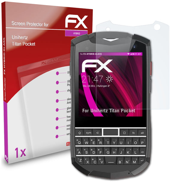 atFoliX FX-Hybrid-Glass Panzerglasfolie für Unihertz Titan Pocket