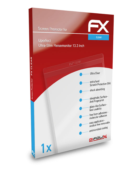 atFoliX FX-Clear Schutzfolie für Uperfect Ultra-Slim Reisemonitor (13.3 Inch)
