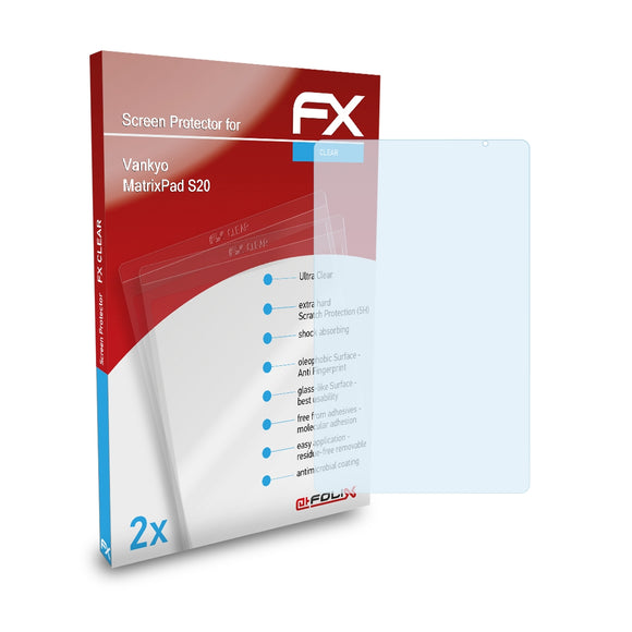 atFoliX FX-Clear Schutzfolie für Vankyo MatrixPad S20