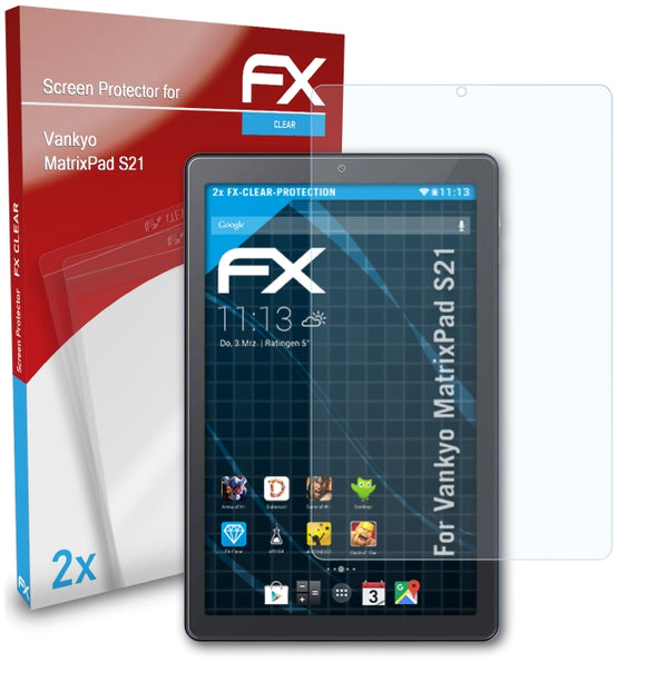 atFoliX FX-Clear Schutzfolie für Vankyo MatrixPad S21