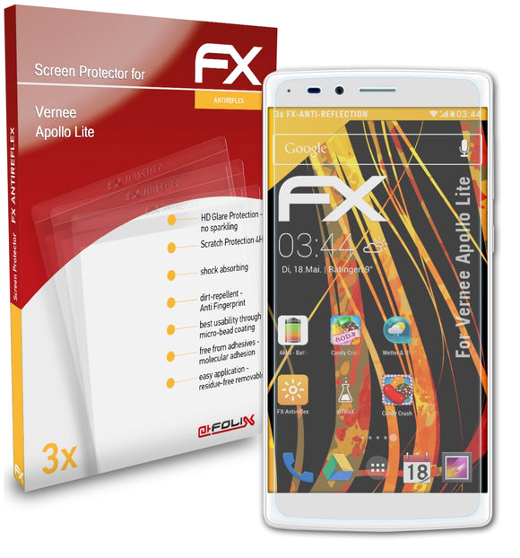 atFoliX FX-Antireflex Displayschutzfolie für Vernee Apollo Lite