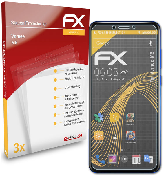 atFoliX FX-Antireflex Displayschutzfolie für Vernee M6