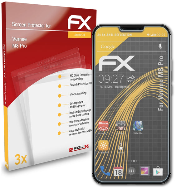 atFoliX FX-Antireflex Displayschutzfolie für Vernee M8 Pro