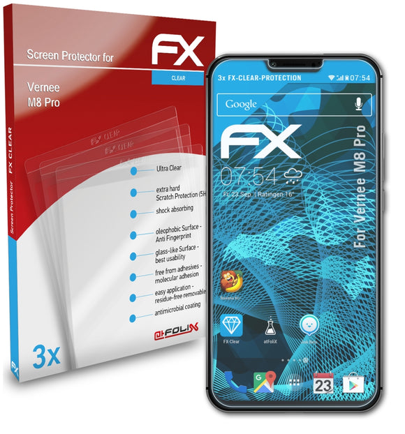atFoliX FX-Clear Schutzfolie für Vernee M8 Pro