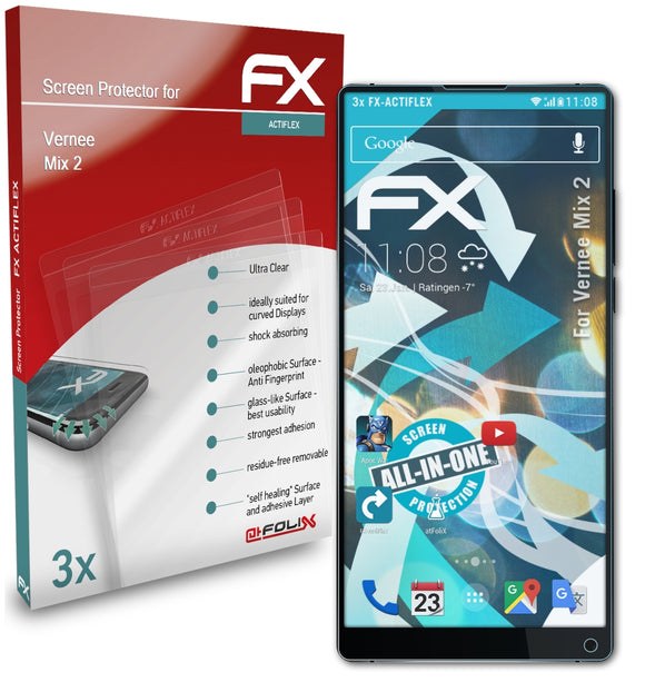atFoliX FX-ActiFleX Displayschutzfolie für Vernee Mix 2