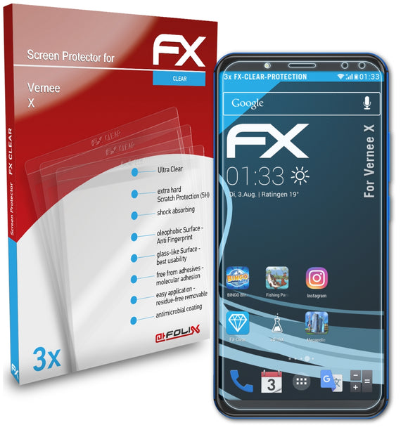 atFoliX FX-Clear Schutzfolie für Vernee X