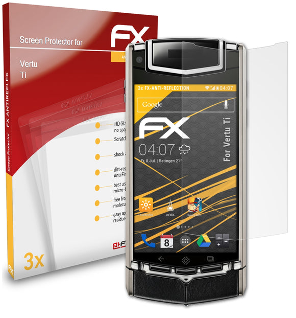 atFoliX FX-Antireflex Displayschutzfolie für Vertu Ti