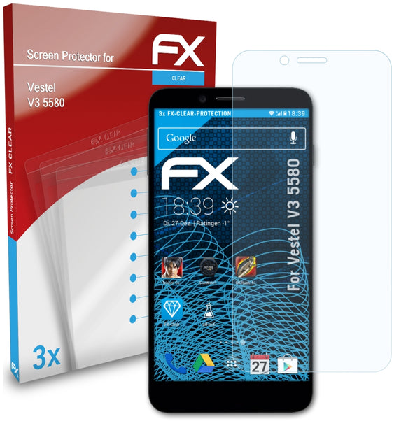 atFoliX FX-Clear Schutzfolie für Vestel V3 5580
