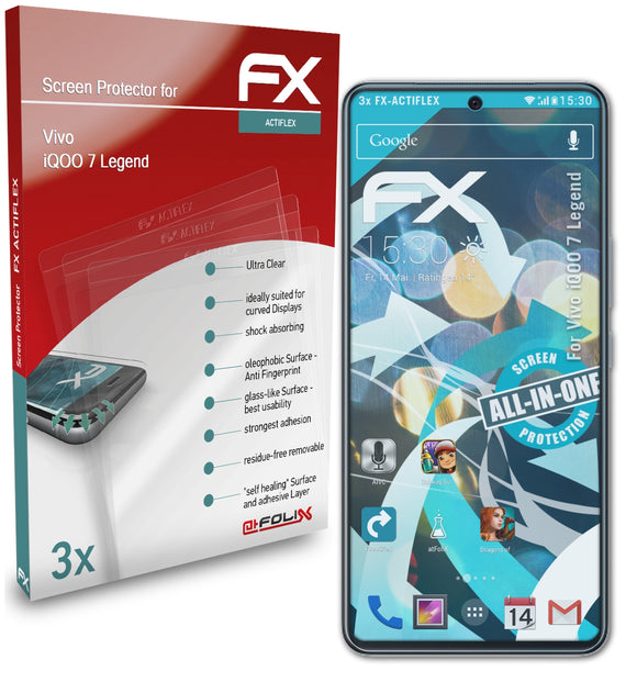 atFoliX FX-ActiFleX Displayschutzfolie für Vivo iQOO 7 Legend