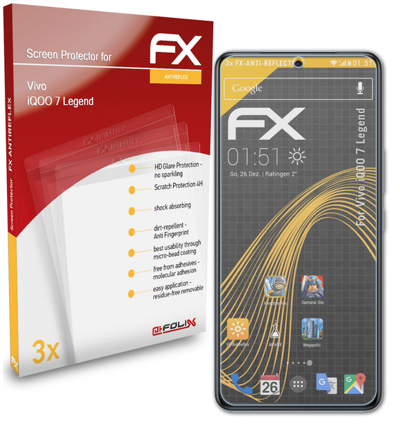 atFoliX FX-Antireflex Displayschutzfolie für Vivo iQOO 7 Legend