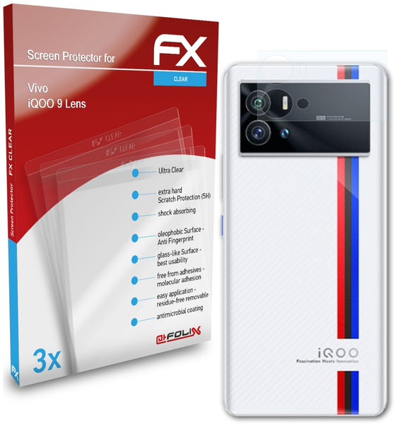 atFoliX FX-Clear Schutzfolie für Vivo iQOO 9 Lens