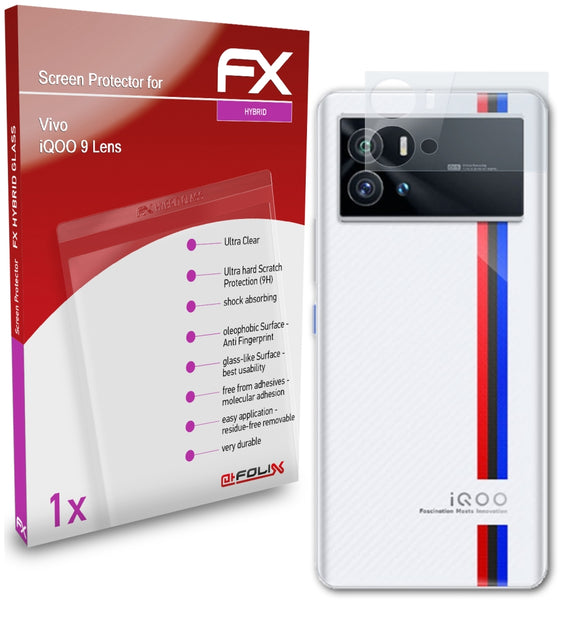 atFoliX FX-Hybrid-Glass Panzerglasfolie für Vivo iQOO 9 Lens