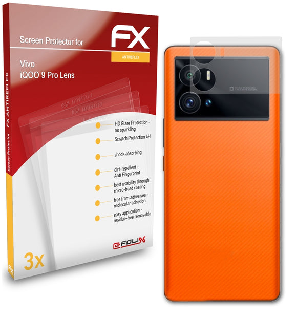 atFoliX FX-Antireflex Displayschutzfolie für Vivo iQOO 9 Pro Lens