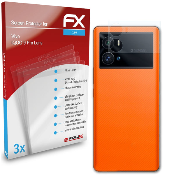 atFoliX FX-Clear Schutzfolie für Vivo iQOO 9 Pro Lens