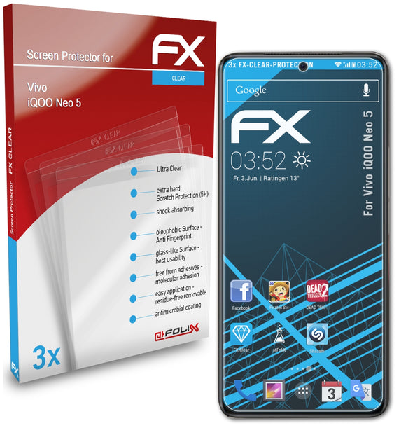 atFoliX FX-Clear Schutzfolie für Vivo iQOO Neo 5