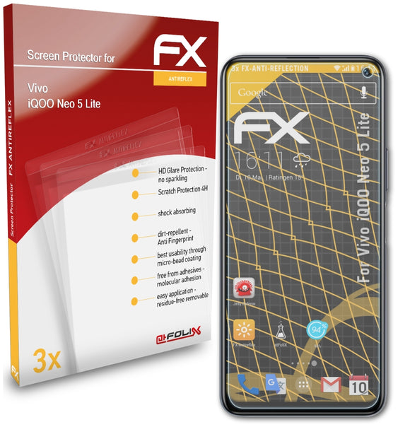 atFoliX FX-Antireflex Displayschutzfolie für Vivo iQOO Neo 5 Lite